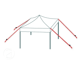 Tie-Down Kit with 13x33 ft Tension Belts + Pegs (for Soft Grounds)