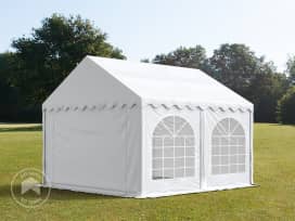 10x13 ft Party Tent w. Groundbar, PVC 800, White