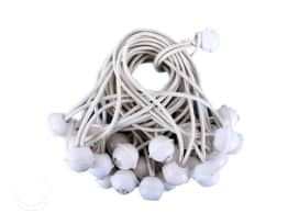 25 pcs. Long Elastic Bungees, White