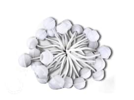 25 pcs. Short Elastic Bungees, White