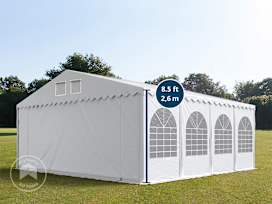 26x26 ft 8.5 ft Sides Party Tent w. Base Frame, PVC 800, White