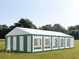 20x39 ft Party Tent, PVC 700, Green-White 20x39 ft Party Tent, PVC 700, Green-White
