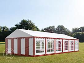 20x39 ft Party Tent, PVC 700, Red-White 20x39 ft Party Tent, PVC 700, Red-White