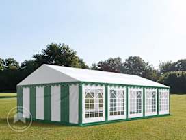 16x33 ft Party Tent, PVC 700, Green-White 16x33 ft Party Tent, PVC 700, Green-White
