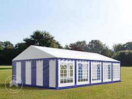 16x33 ft Party Tent, PVC 700, Blue-White 16x33 ft Party Tent, PVC 700, Blue-White