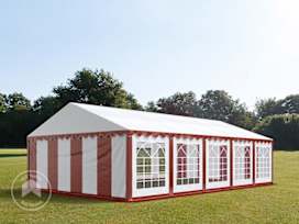 16x33 ft Party Tent, PVC 700, Red-White 16x33 ft Party Tent, PVC 700, Red-White