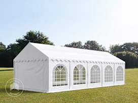 13x33 ft Party Tent w. Base Frame, PVC 750, White 13x33 ft Party Tent w. Base Frame, PVC 750, White