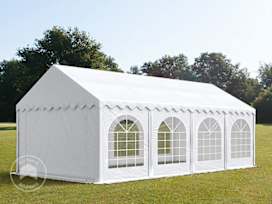 10x26 ft Party Tent w. Base Frame, PVC 750, White 10x26 ft Party Tent w. Base Frame, PVC 750, White