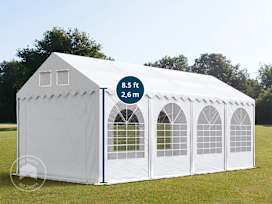 13x26 ft 8.5 ft Sides Party Tent w. Base Frame, PVC 800, White