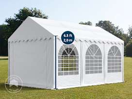 10x20 ft Party Tent w. Base Frame, PVC 800, White 10x20 ft Party Tent w. Base Frame, PVC 800, White