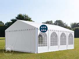 16x26 ft Party Tent w. Base Frame, PVC 800, White 16x26 ft Party Tent w. Base Frame, PVC 800, White