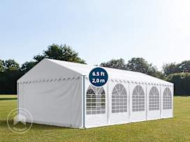 16x33 ft Party Tent w. Base Frame, PVC 800, White