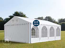 16x26 ft 8.5 ft Sides Party Tent w. Base Frame, PVC 800, White