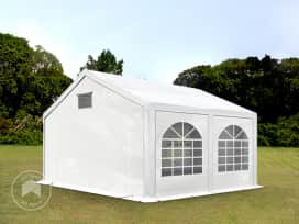 10x13 ft Party Tent, w. ground frame, PE 550, White