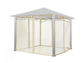 Mosquito Net (4-piece) for Gazebo Sunset Superior, 10x10 ft, Champagne