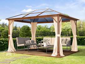 10x13ft Hardtop Gazebo Forest Deluxe, Champagne 10x13ft Hardtop Gazebo Forest Deluxe, Champagne
