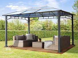 10x13ft Hardtop Gazebo Sunset Deluxe, Gray 10x13ft Hardtop Gazebo Sunset Deluxe, Gray