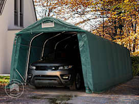 11x32 ft Carport Tent / Portable Garage, PVC 800, Dark Green 11x32 ft Carport Tent / Portable Garage, PVC 800, Dark Green