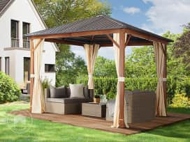 Garden Gazebo Forest Superior 10x10 ft, Champagne with Oak Finish