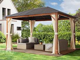 10x13ft Hardtop Gazebo Forest Superior, Champagne 10x13ft Hardtop Gazebo Forest Superior, Champagne