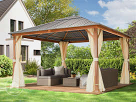 13x13ft Hardtop Gazebo Forest Superior, Champagne 13x13ft Hardtop Gazebo Forest Superior, Champagne