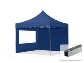 10x10 ft PES 700 Pop up canopy ECONOMY Aluminium 1.3 in., incl. Sidewalls with Panorama Windows, Dark Blue