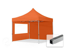 10x10 ft PES 700 Pop-Up Canopy ECONOMY Aluminum 1.3 in., incl. Sidewalls with Panorama Windows, Orange