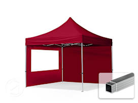 10x10 ft PES 700 Pop-Up Canopy ECONOMY Aluminum 1.3 in., incl. Sidewalls with Panorama Windows, Red