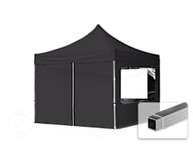 10x10 ft PES 700 Pop-Up Canopy ECONOMY Aluminum 1.3 in., incl. Sidewalls with Panorama Windows, Black 10x10 ft PES 700 Pop-Up Canopy ECONOMY Aluminum 1.3 in., incl. Sidewalls with Panorama Windows, Black