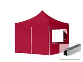 10x10 ft PES 700 Pop-Up Canopy ECONOMY Aluminum 1.3 in., incl. Sidewalls with Panorama Windows, Red 10x10 ft PES 700 Pop-Up Canopy ECONOMY Aluminum 1.3 in., incl. Sidewalls with Panorama Windows, Red