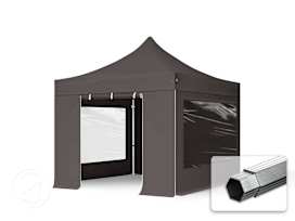 10x10 ft PES 800 Pop-Up Canopy PROFESSIONAL Aluminum 1.6 in., incl. Sidewalls with Panorama Windows, Dark Gray 10x10 ft PES 800 Pop-Up Canopy PROFESSIONAL Aluminum 1.6 in., incl. Sidewalls with Panorama Windows, Dark Gray