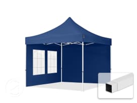 10x10 ft PES 700 Pop up canopy ECONOMY Steel 1.2 in., incl. Sidewalls with Windows, Dark Blue