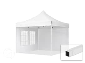 10x10 ft PES 700 Pop up canopy ECONOMY Steel 1.2 in., incl. Sidewalls with Windows, White