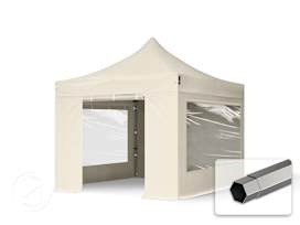 10x10 ft PES 750 Pop-Up Canopy PREMIUM Steel 1.6 in., incl. Sidewalls with Panorama Windows, Cream 10x10 ft PES 750 Pop-Up Canopy PREMIUM Steel 1.6 in., incl. Sidewalls with Panorama Windows, Cream
