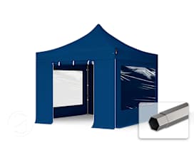 10x10 ft PES 750 Pop-Up Canopy PREMIUM Steel 1.6 in., incl. Sidewalls with Panorama Windows, Blue 10x10 ft PES 750 Pop-Up Canopy PREMIUM Steel 1.6 in., incl. Sidewalls with Panorama Windows, Blue