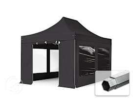 10x15 ft PES 800 Pop-Up Canopy PROFESSIONAL Aluminum 1.6 in., incl. Sidewalls with Panorama Windows, Black 10x15 ft PES 800 Pop-Up Canopy PROFESSIONAL Aluminum 1.6 in., incl. Sidewalls with Panorama Windows, Black