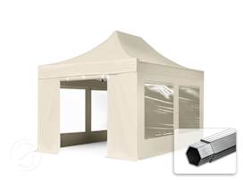 10x15 ft PES 800 Pop-Up Canopy PROFESSIONAL Aluminum 1.6 in., incl. Sidewalls with Panorama Windows, Cream 10x15 ft PES 800 Pop-Up Canopy PROFESSIONAL Aluminum 1.6 in., incl. Sidewalls with Panorama Windows, Cream