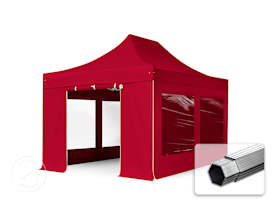 10x15 ft PES 800 Pop-Up Canopy PROFESSIONAL Aluminum 1.6 in., incl. Sidewalls with Panorama Windows, Red 10x15 ft PES 800 Pop-Up Canopy PROFESSIONAL Aluminum 1.6 in., incl. Sidewalls with Panorama Windows, Red