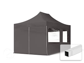 10x15 ft PES 700 Pop-Up Canopy ECONOMY Steel 1.2 in., incl. Sidewalls with Panorama Windows, Dark Gray 10x15 ft PES 700 Pop-Up Canopy ECONOMY Steel 1.2 in., incl. Sidewalls with Panorama Windows, Dark Gray