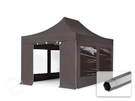 10x15 ft PES 750 Pop-Up Canopy PREMIUM Steel 1.6 in., incl. Sidewalls with Panorama Windows, Dark Gray 10x15 ft PES 750 Pop-Up Canopy PREMIUM Steel 1.6 in., incl. Sidewalls with Panorama Windows, Dark Gray
