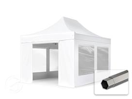 10x15 ft PES 750 Pop-Up Canopy PREMIUM Steel 1.6 in., incl. Sidewalls with Panorama Windows, White