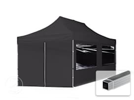 10x20 ft PES 700 Pop-Up Canopy ECONOMY Aluminum 1.3 in., incl. Sidewalls with Panorama Windows, Black 10x20 ft PES 700 Pop-Up Canopy ECONOMY Aluminum 1.3 in., incl. Sidewalls with Panorama Windows, Black