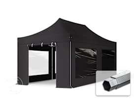 10x20 ft PES 800 Pop-Up Canopy PROFESSIONAL Aluminum 1.6 in., incl. Sidewalls with Panorama Windows, Black 10x20 ft PES 800 Pop-Up Canopy PROFESSIONAL Aluminum 1.6 in., incl. Sidewalls with Panorama Windows, Black