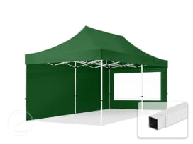 10x20 ft PES 700 Pop-Up Canopy ECONOMY Steel 1.2 in., incl. Sidewalls with Panorama Windows, Dark Green