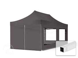 10x20 ft PES 700 Pop-Up Canopy ECONOMY Steel 1.2 in., incl. Sidewalls with Panorama Windows, Dark Gray 10x20 ft PES 700 Pop-Up Canopy ECONOMY Steel 1.2 in., incl. Sidewalls with Panorama Windows, Dark Gray
