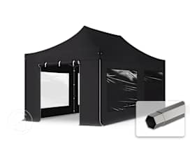 10x20 ft PES 750 Pop-Up Canopy PREMIUM Steel 1.6 in., incl. Sidewalls with Panorama Windows, Black 10x20 ft PES 750 Pop-Up Canopy PREMIUM Steel 1.6 in., incl. Sidewalls with Panorama Windows, Black