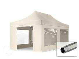 10x20 ft PES 750 Pop-Up Canopy PREMIUM Steel 1.6 in., incl. Sidewalls with Panorama Windows, Cream 10x20 ft PES 750 Pop-Up Canopy PREMIUM Steel 1.6 in., incl. Sidewalls with Panorama Windows, Cream