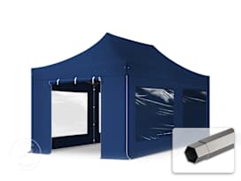 10x20 ft PES 750 Pop-Up Canopy PREMIUM Steel 1.6 in., incl. Sidewalls with Panorama Windows, Blue 10x20 ft PES 750 Pop-Up Canopy PREMIUM Steel 1.6 in., incl. Sidewalls with Panorama Windows, Blue
