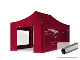 10x20 ft PES 750 Pop-Up Canopy PREMIUM Steel 1.6 in., incl. Sidewalls with Panorama Windows, Red 10x20 ft PES 750 Pop-Up Canopy PREMIUM Steel 1.6 in., incl. Sidewalls with Panorama Windows, Red