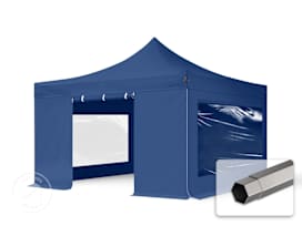 13x13 ft PES 750 Pop-Up Canopy PREMIUM Steel 1.6 in., incl. Sidewalls with Panorama Windows, Blue 13x13 ft PES 750 Pop-Up Canopy PREMIUM Steel 1.6 in., incl. Sidewalls with Panorama Windows, Blue